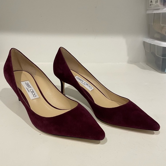 Jimmy Choo Shoes - NWOT Jimmy Choo Plum Suede Heels